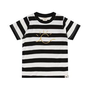 Turtledove London Boys Wide Stripe Sun Embroidery T-Shirt, Gray